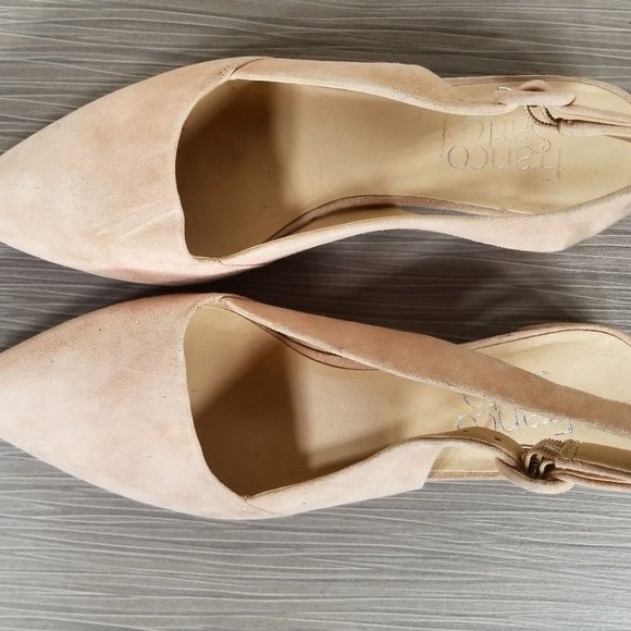 Franco Sarto Vellez Slingback Pumps, Light Peach Suede, Womens Various Sizes - Picture 9 of 14